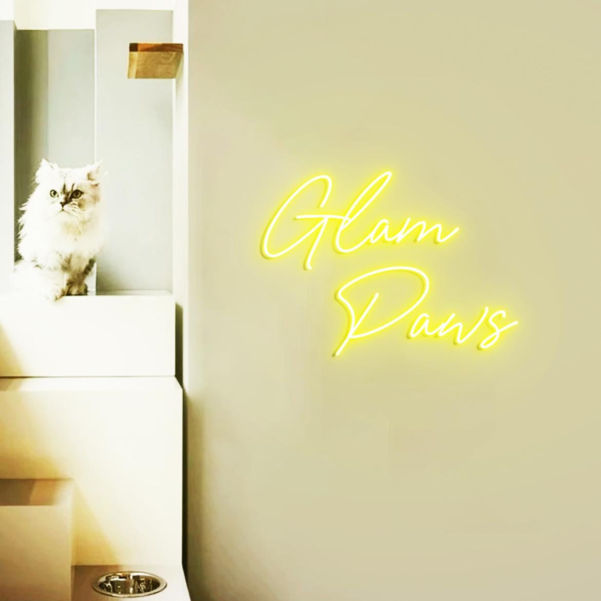 Glam Paws Neon Sign, Neon Lights for Pet Salon Wall, Dog Grooming Salon Decor Ideas, Neon Sign Display Grooming Dog Salon