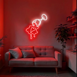 Spilled Wine with Heart Neon Sign Aesthetic Bar LED Light, Wine Glass Wall Art, Cocktail Lounge Decor, Home Bar Sign, Gift for Wine Lovers