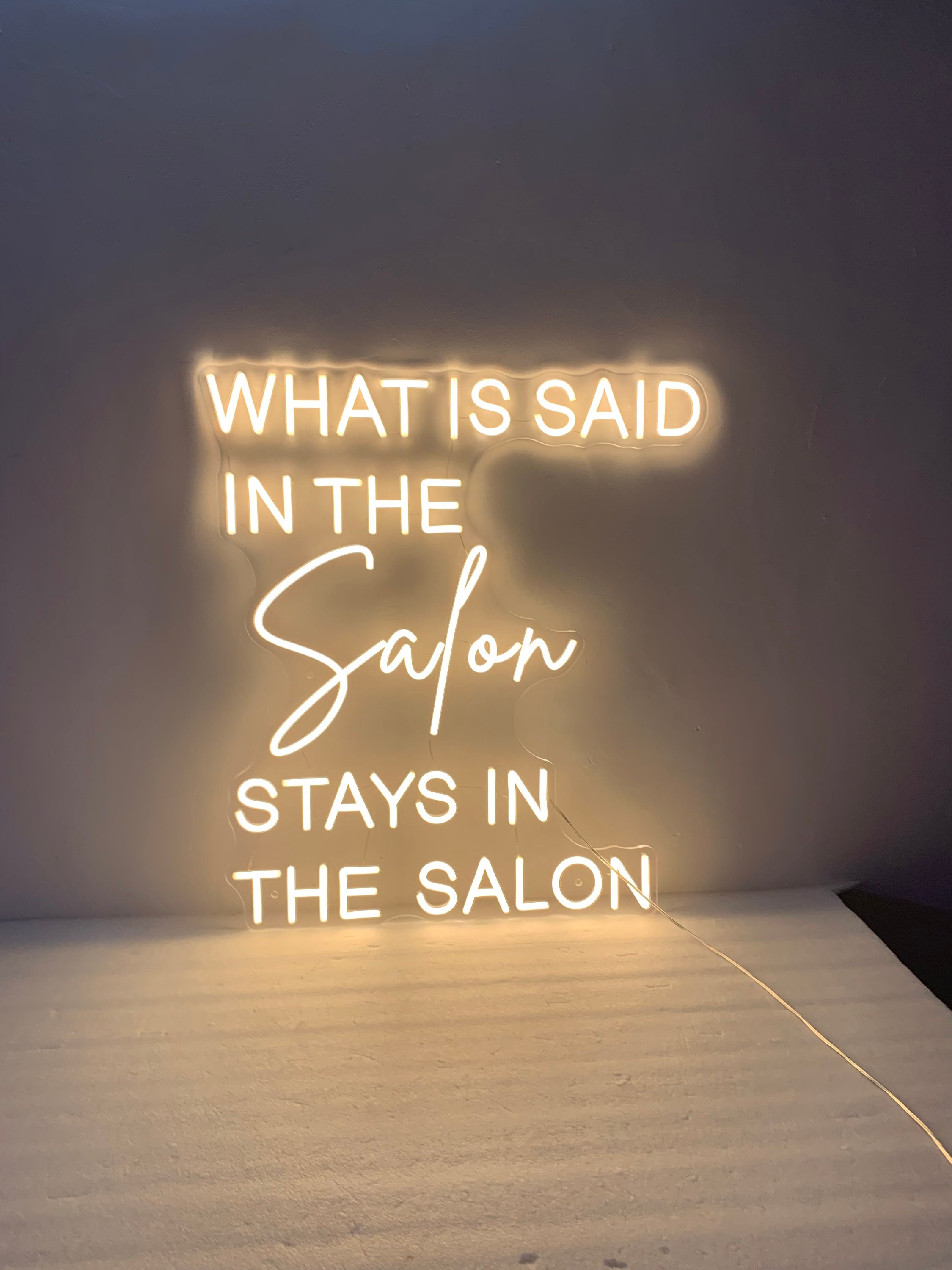 What is Said in the Salon Stays in the Salon, Salon Neon Sign, Neon Light Sign for Salon Wall Decorations, Salon Sign, Beauty Salon Decor