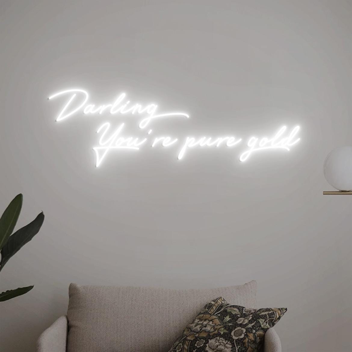 Darling You're pure gold Neon Sign, Pure Gold, Hair Salon Wall Idea, Hair Beauty Salon Art, New Salon Decor, Salon Decor Idea
