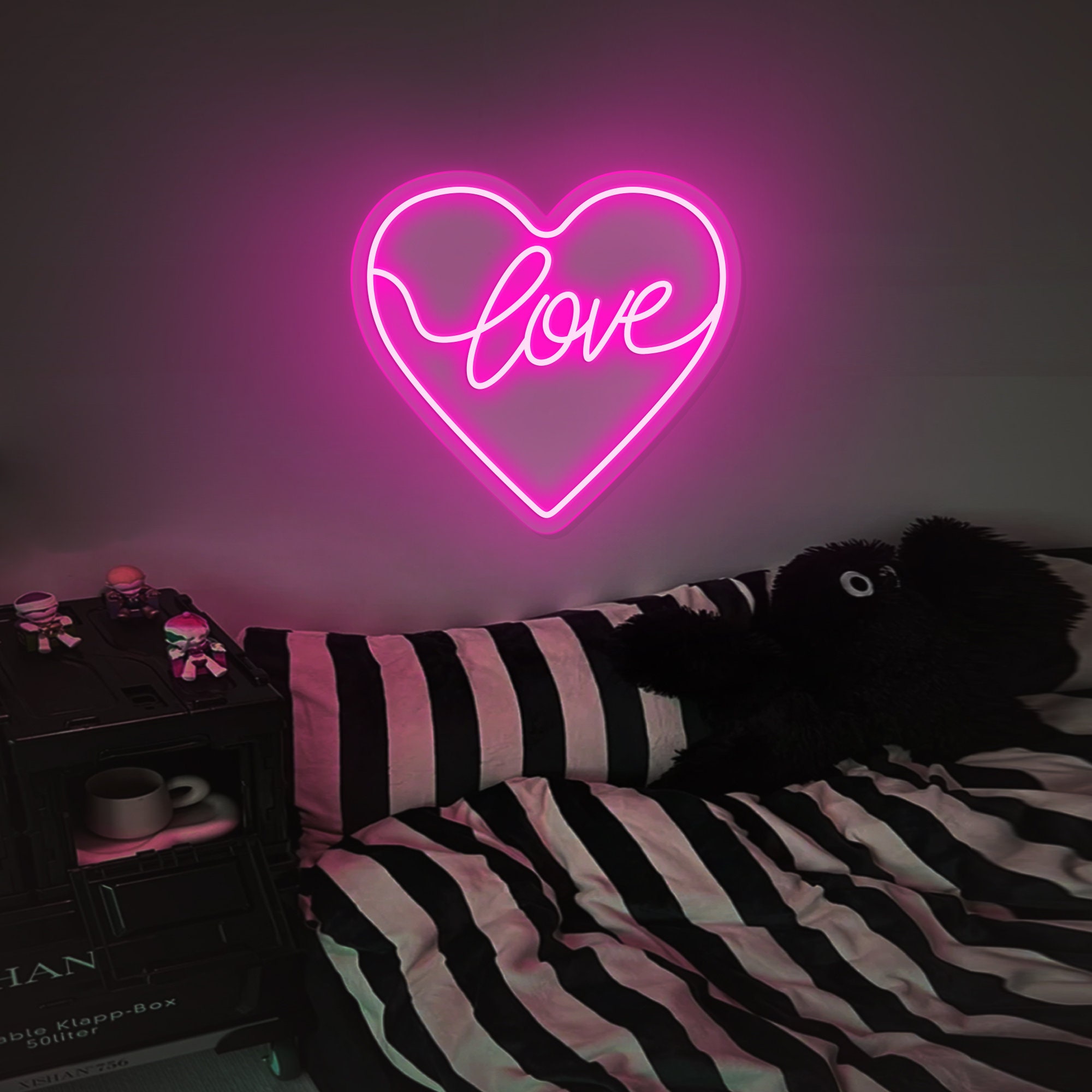 Hello Neon Signs| Mini Neon Sign| Bedroom Custom Name|Kids Heart Small Sweet Dreams Room Wall Decoration|Small Tabletop Custom Neon Sign