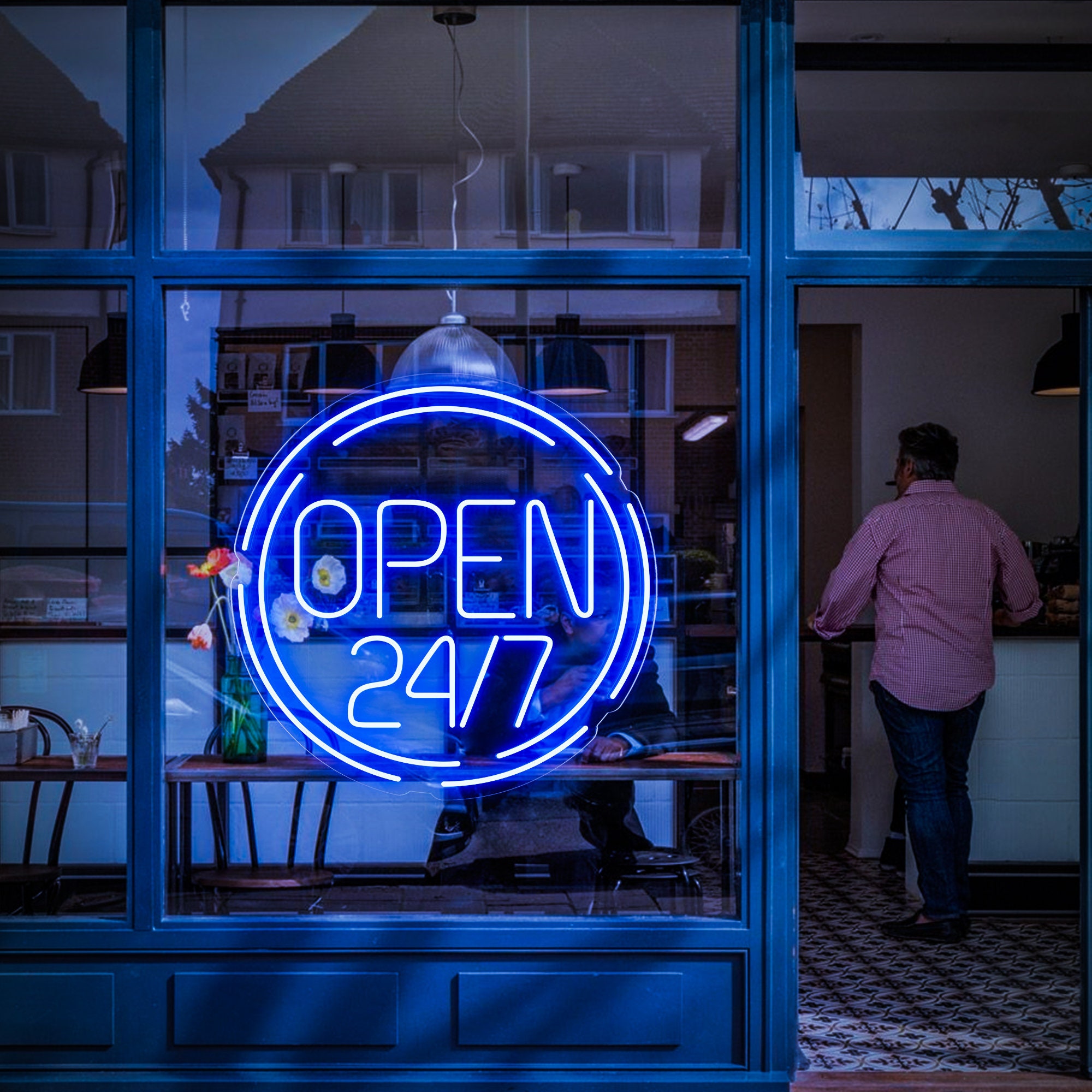 Open 24/7 Service Led Sign,Open Neon Sign,Open 24 Hours Neon Sign,Business Neon Light,Custom Open Neon Sign, Vertical Open Led Sign