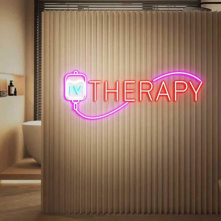 IV Therapy Neon Sign, Iv Injection Room Wall Decor, Med Spa Salon Neon Sign, IV Nutrient Therapy Room Decoration, Iv Drip Led Signs