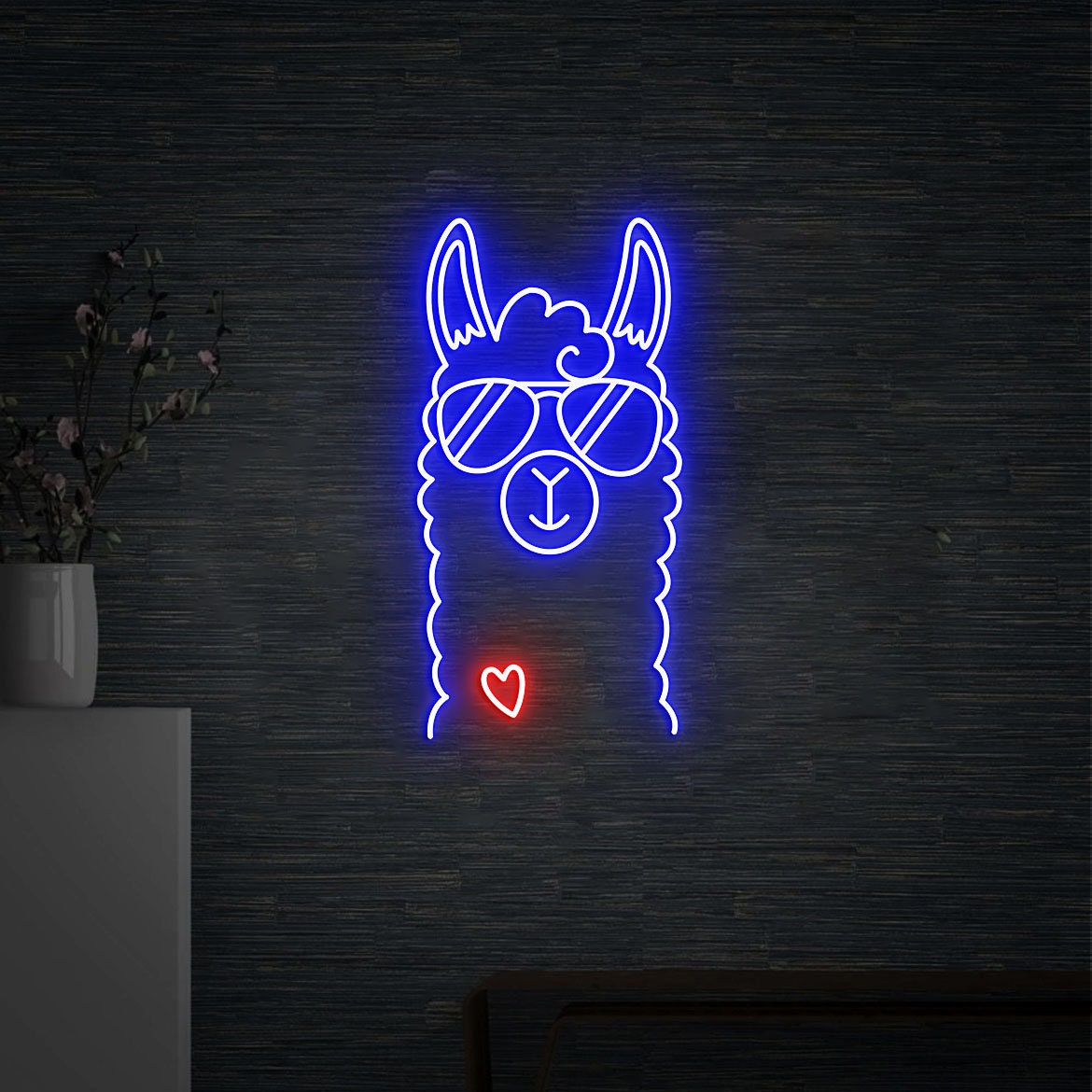 Llama Neon Light, Neon Sign Light Decor, Llama Pop Bedroom Neon Sign, Bedroom Neon Lights, Alpaca Pop Gift, Alpaca Wall Decoration