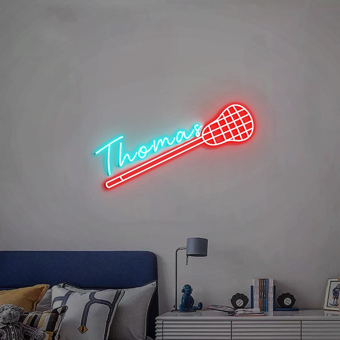 Lacrosse Neon Sign, Lacrosse Stick with Name Sign, Lacrosse Sports Sign, Lacrosse Sign Decor, Lacrosse Gift, Lacrosse Birthday Gift