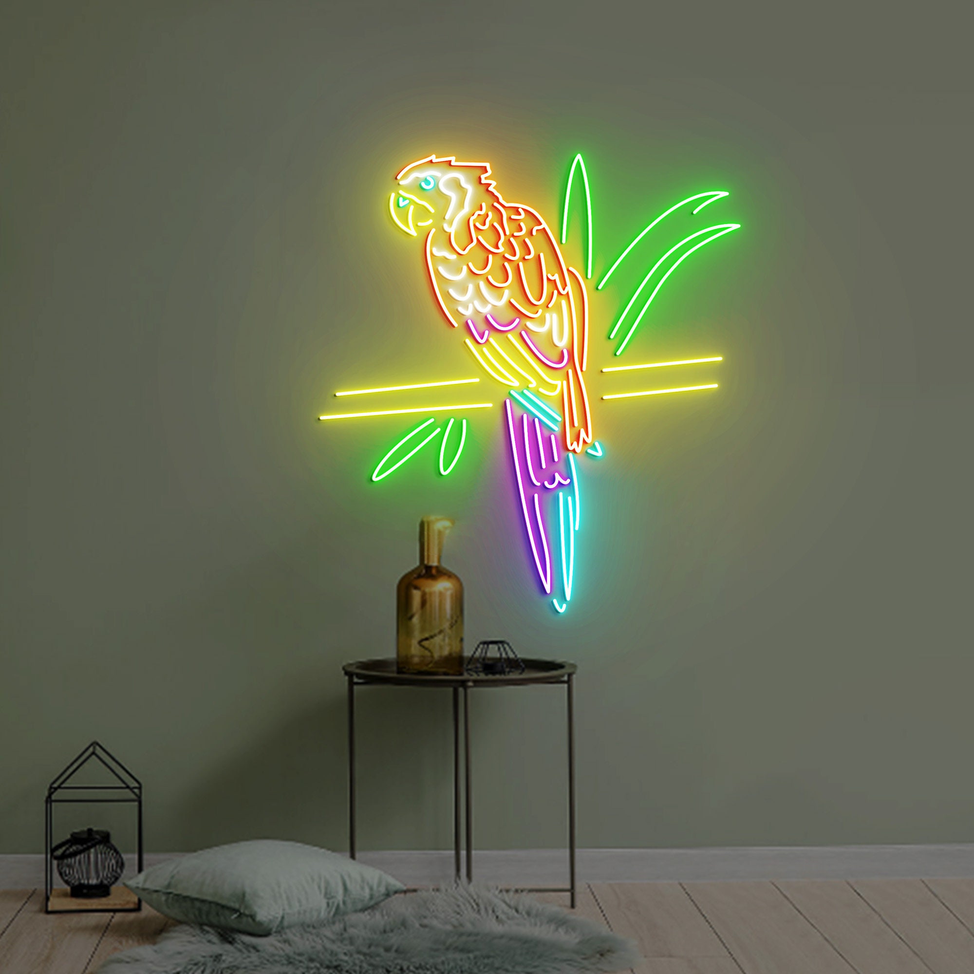 Parrot Neon Sign, Parrot LED Light, Parrot Neon Light, Parrot Led Sign, Animal Lover, Club Room Wall Decor, Bar Neon Light