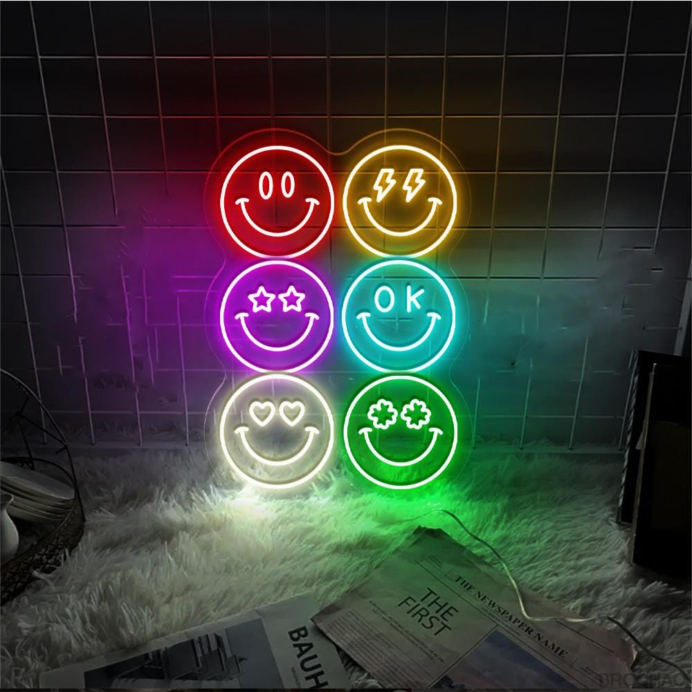 Kind Kids Club Neon Sign, Smiley Neon Sign, Teacher Smiley Face Neon Sign, Positive Affirmation Neon Sign, Group Teacher Neon Gifts