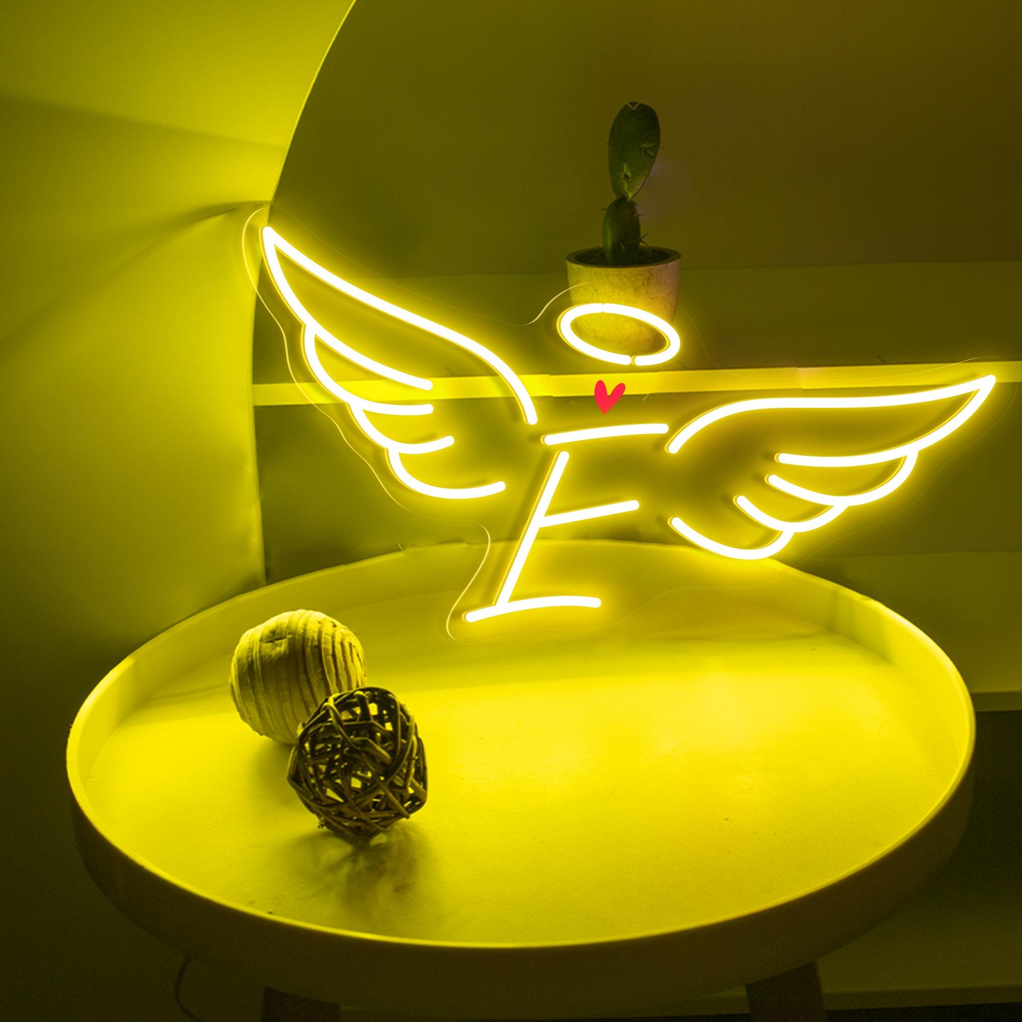 Cupid Wings Custom Name Neon Sign Personalized Letter Heart Sign Unique Valentines Gift Bedroom Decor Romantic Wall Art Gift for Her
