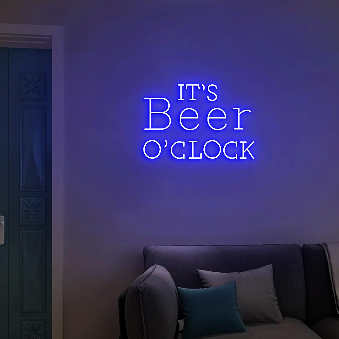 It's Beer O'clock Neon Sign, Beer O'clock, Beer Bar Wall Art, Beer Pub Decor Sign, Beer Sign for Home Beer Bar, Vintage Beer