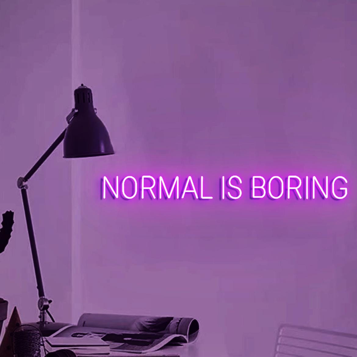 Custom Neon Sign Normal is Boring, Normal is Boring Sign, New Sign for Wall Decor, Motivational Wall Hanging, Neon Sign