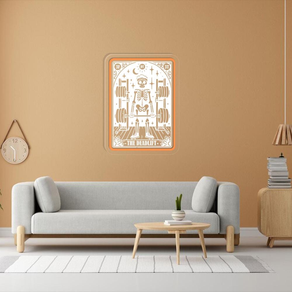 The Deadlift Tarot Card Neon, Funny Gym Shirt, Tarot Card Neon Sign Gifts, Fitness Neon, Workout Neon, Funny Lifting Neon, Gift For Him