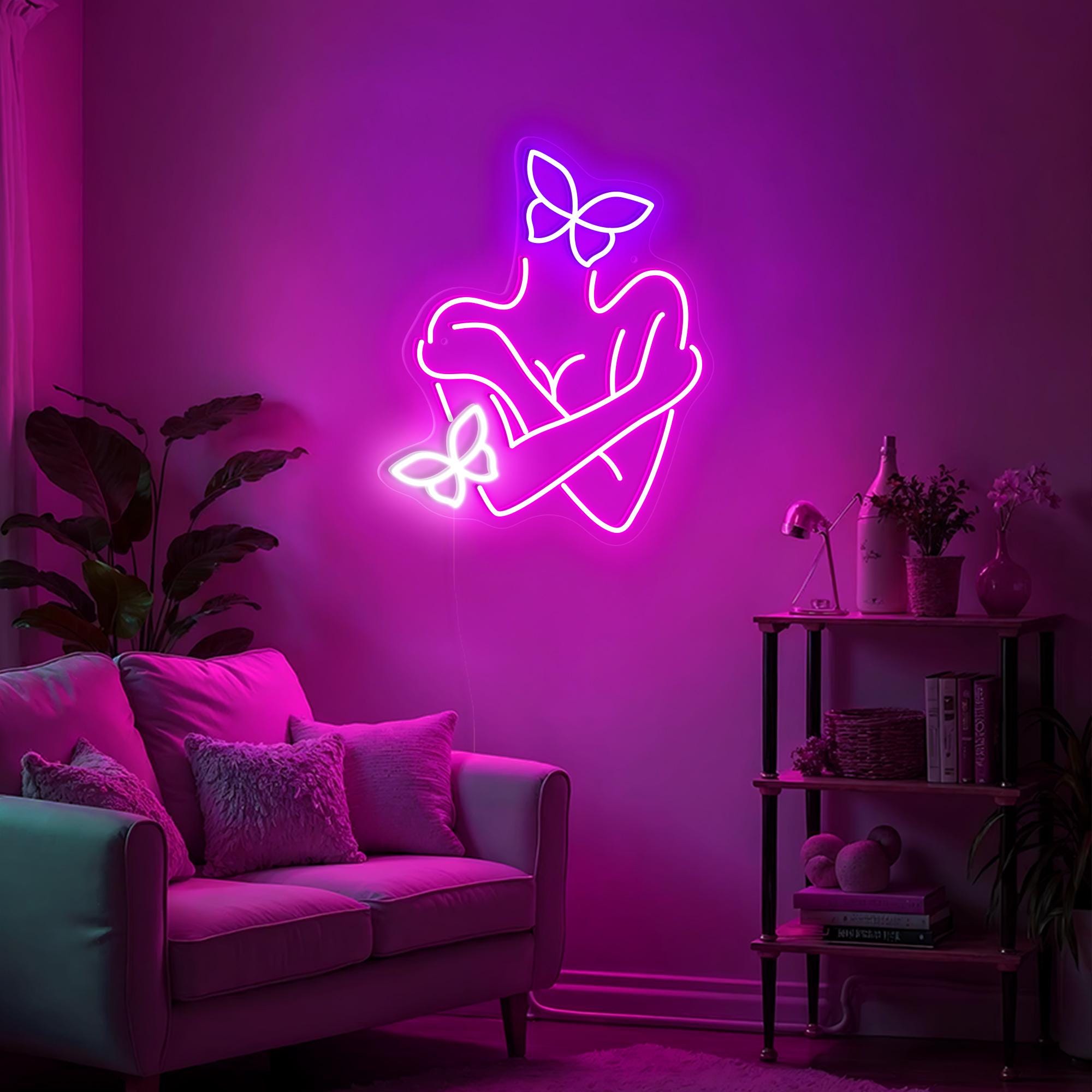 Butterfly Goddess Neon Light Sign Valentine Gift Nail Salon Decor Spa Decor Unique Personalized Gift for Mother Day Bedroom Decor Dorm Decor