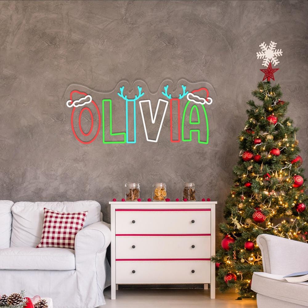 Custom Name Christmas Neon, Christmas Gifts, Christmas Neon Sign, Family photo Christmas Neon, Christmas Family, Christmas Neon Sign Gifts