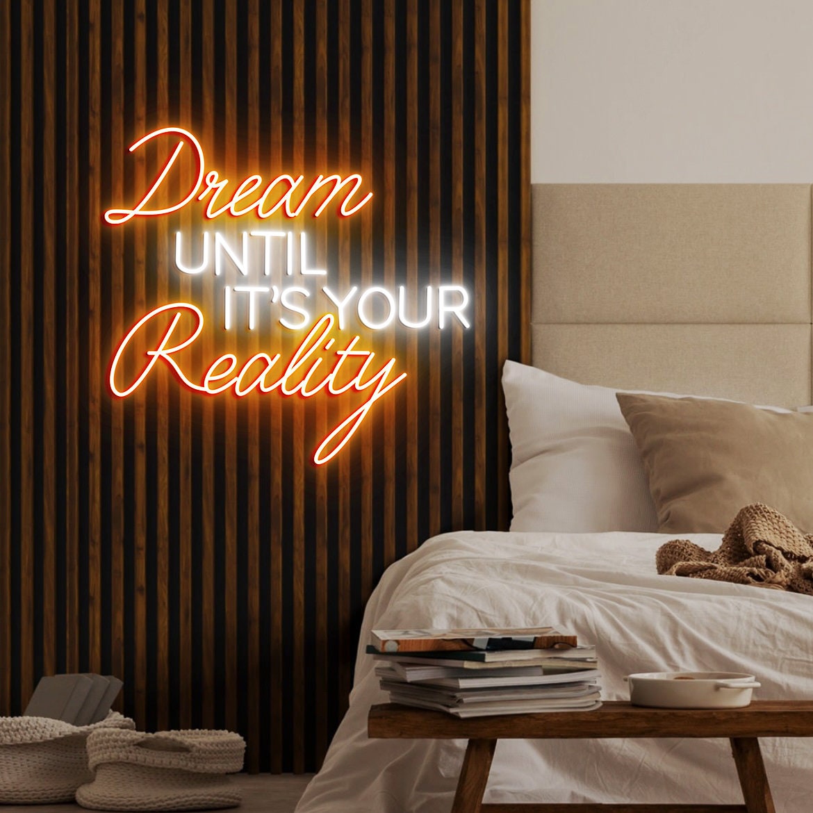 Dream Until It's Your Reality, Neon Sign Light, Custom Neon Lights Inspirational Quote Neon Sign