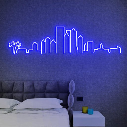 Miami Skyline Neon Sign, Miami, Florida Skyline Wall Art, New Home for Miami Gift, Neon Sign Miami Skyline, Moving Gift