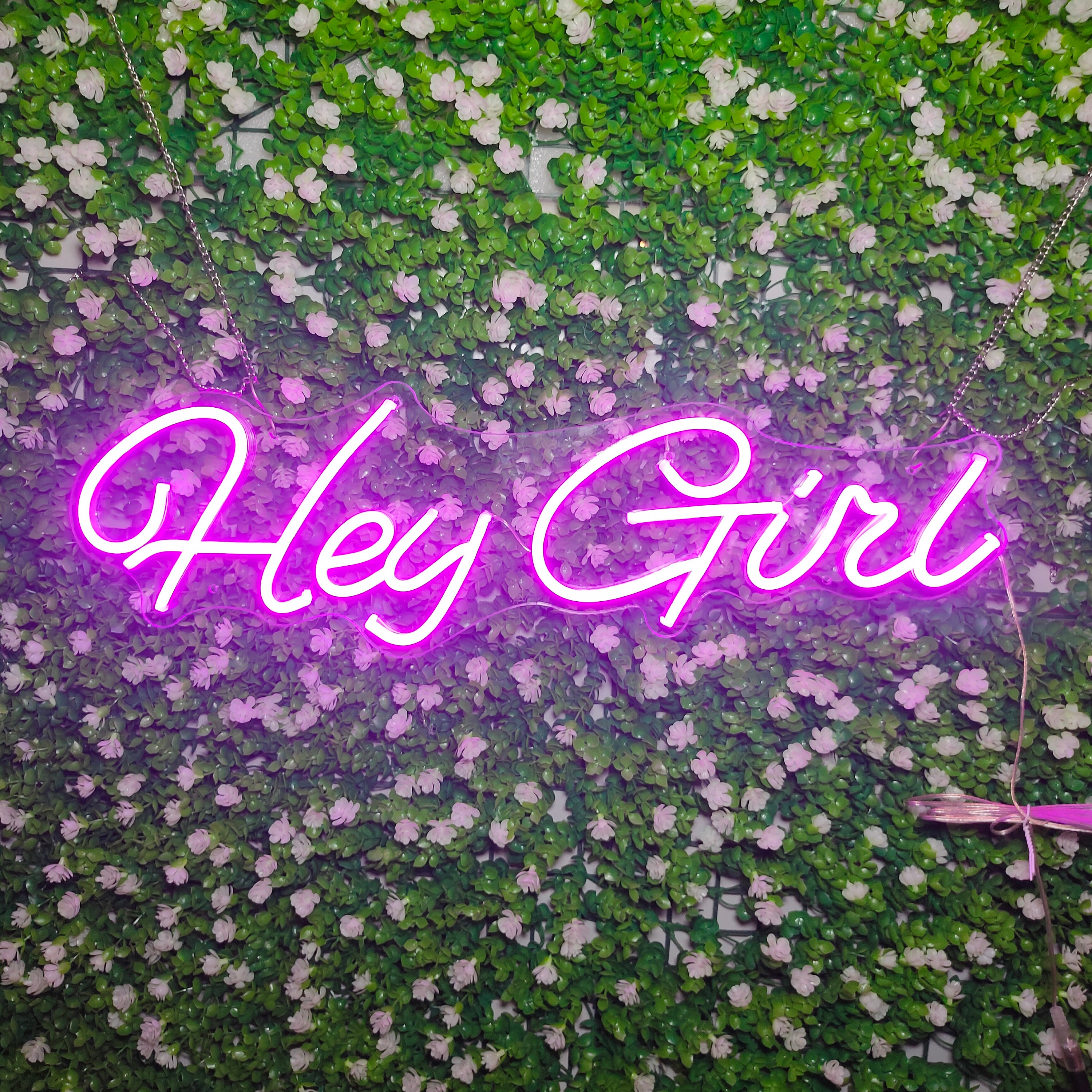Hey Girl Neon Light Led Name Sign Wedding Decoration Wall Mural For Engagement Party Supplies Acrylic Banner personalized customization Art