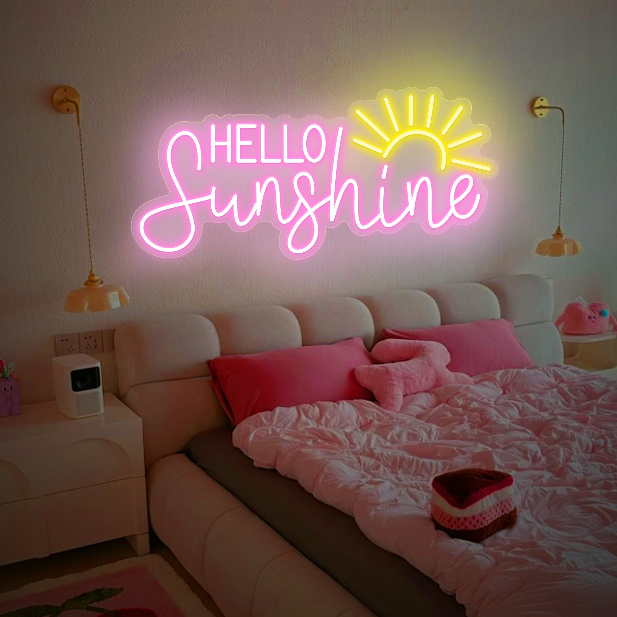 Hello Sunshine Neon Sign,Led Light Sign,Neon Sign Bedroom,Home Decor,Housewarming Gift,Welcome Sign,neon light art,Kids Room Wall Decor