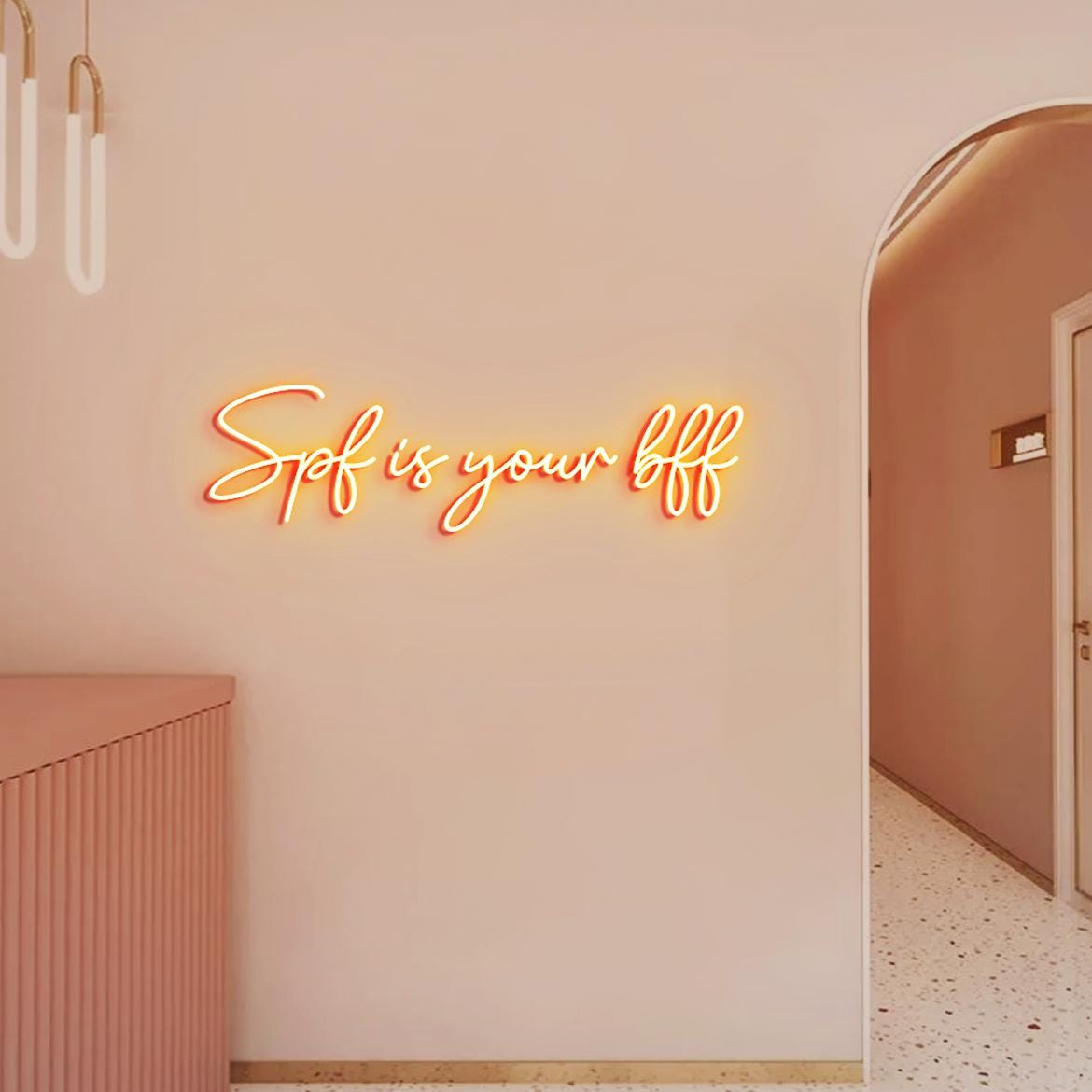 Spf is your bff Neon Sign, Sun Protection Skincare Clinic Wall Sign, Sunscreen & Skincare Sign, Spa Room Sign, Aestheticians