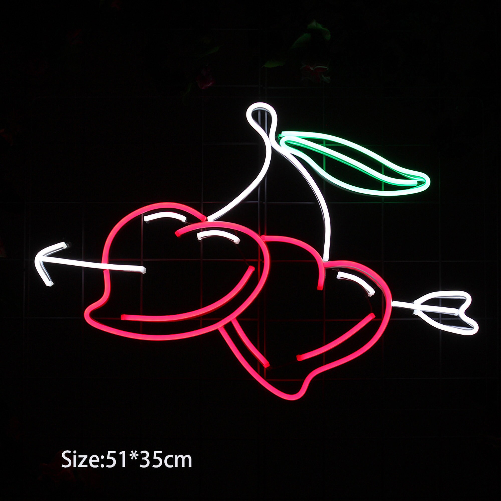 Neon Sign Light Custom Personalizedy Cherry Visual Art Club Business Store Sign Wedding Party Wall Hanging Flexible Decor For Room