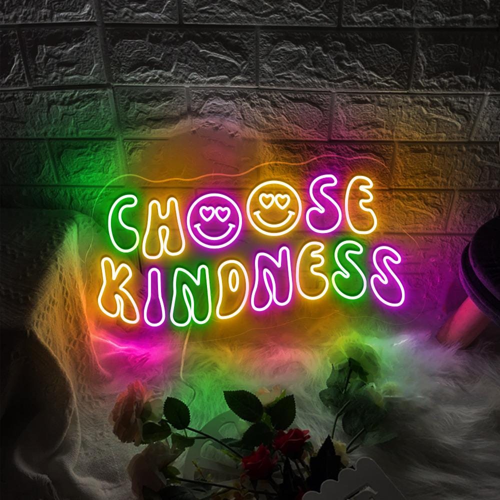 Choose Kindness Neon Sign, Cute Teacher Neon Sign, Teacher Smiley Face Neon Sign, Positive Affirmation Neon Sign, Group Teacher Neon Gifts