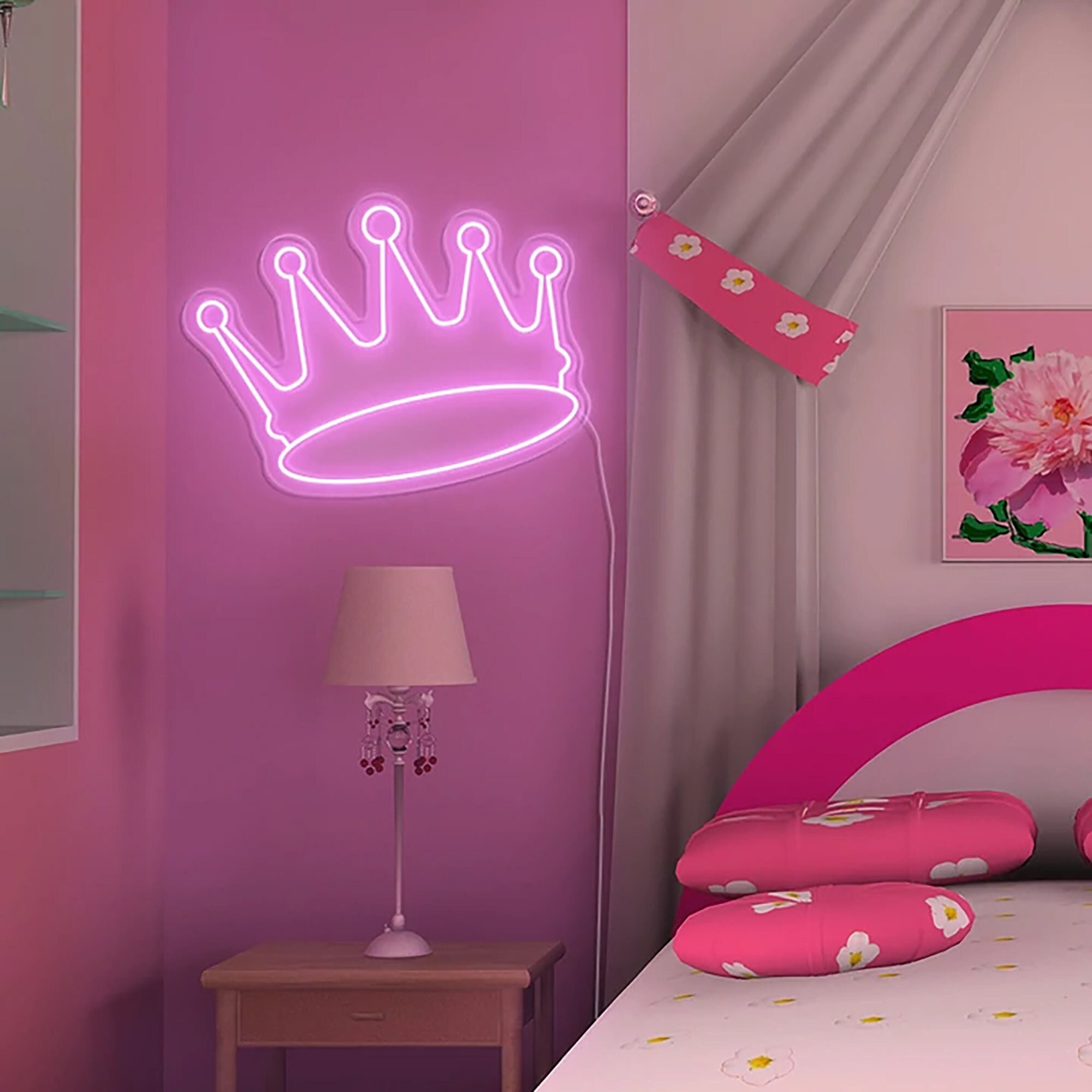 Crown Neon Sign,Custom Neon Sign,Neon Lights Bedroom Room Wall Decor ,Personalized Neon Sign Light,Custom Neon Signs, LED Neon Sign