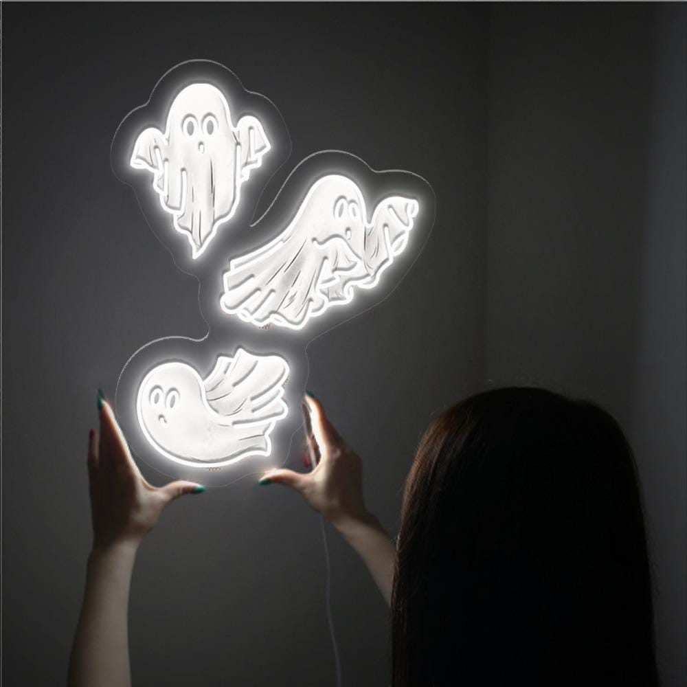 Cute Ghost Neon Sign Gifts, Funny Spooky Neon Sign, Womens Ghost Neon Led, Spooky Season Gifts, Halloween Party Neon Sign, Fall Ghost Neon
