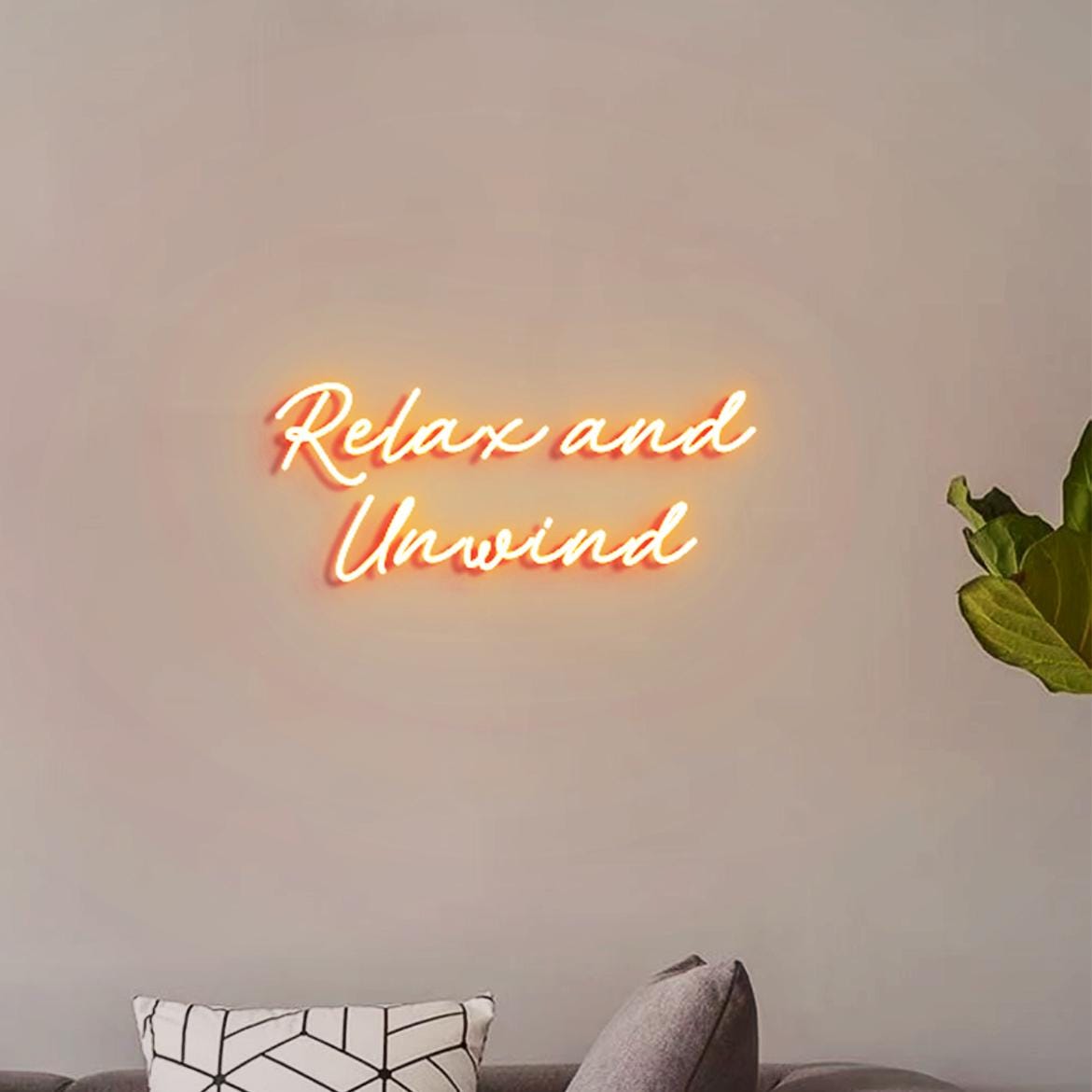 Relax and Unwind Sign, Neon Sign for Bathroom Spa Room Decor, Spa Salon Room Signs, Relax Sign for Massage Room, Unwind Sign Bathroom Room