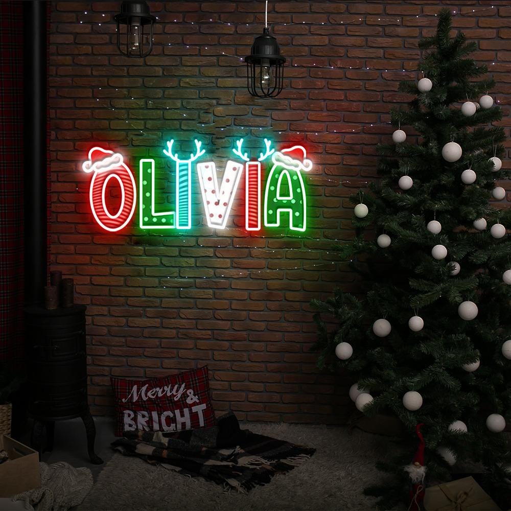 Custom Name Christmas Neon, Christmas Gifts, Christmas Neon Sign, Family photo Christmas Neon, Christmas Family, Christmas Neon Sign Gifts