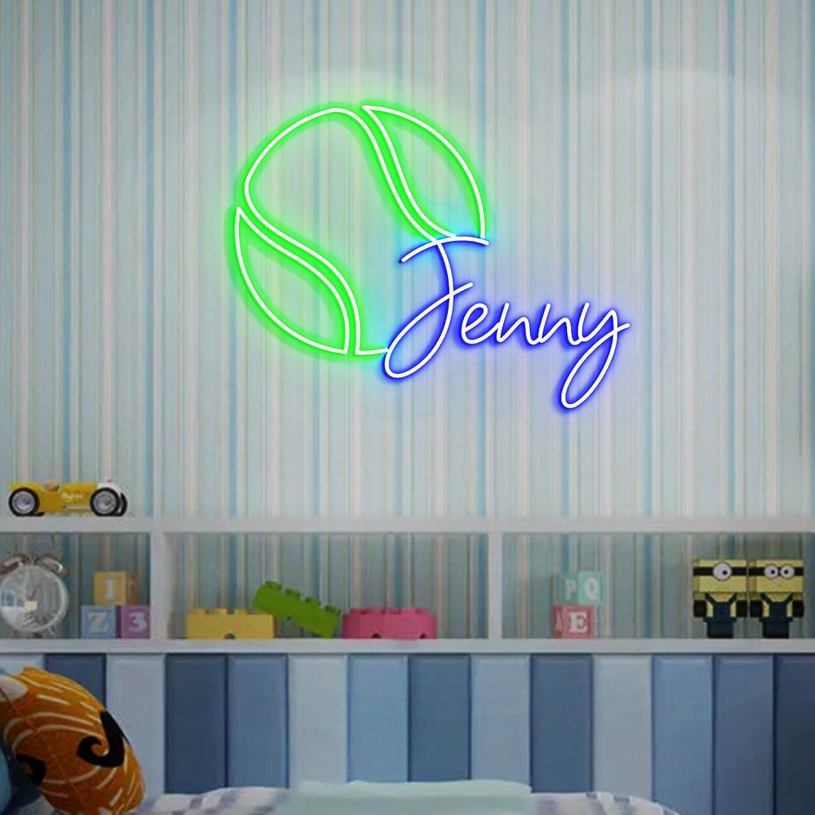 Custom Tennis Ball with Name Neon Sign, Personalized Tennis Gift for Kids, Custom Tennis Ball Room Decor, Custom Tennis Player Name Sign