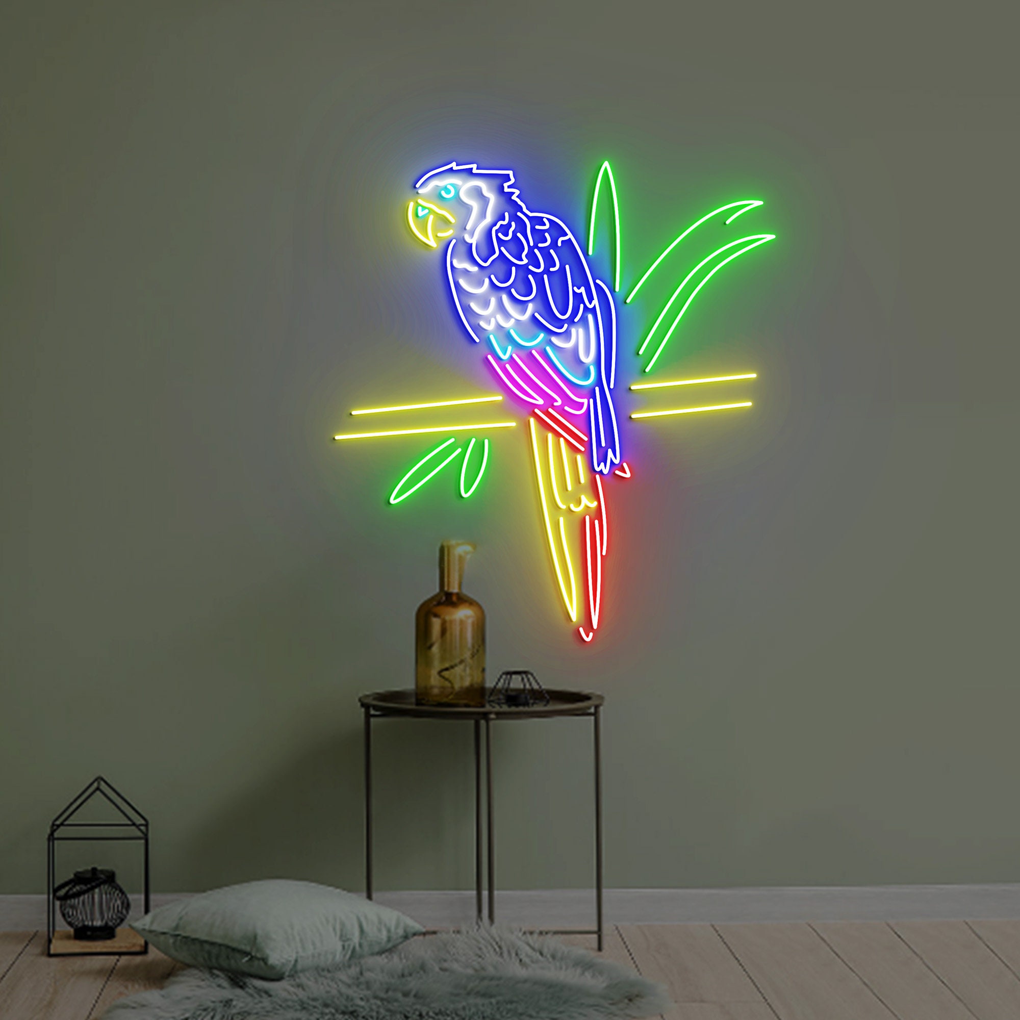 Parrot Neon Sign, Parrot LED Light, Parrot Neon Light, Parrot Led Sign, Animal Lover, Club Room Wall Decor, Bar Neon Light