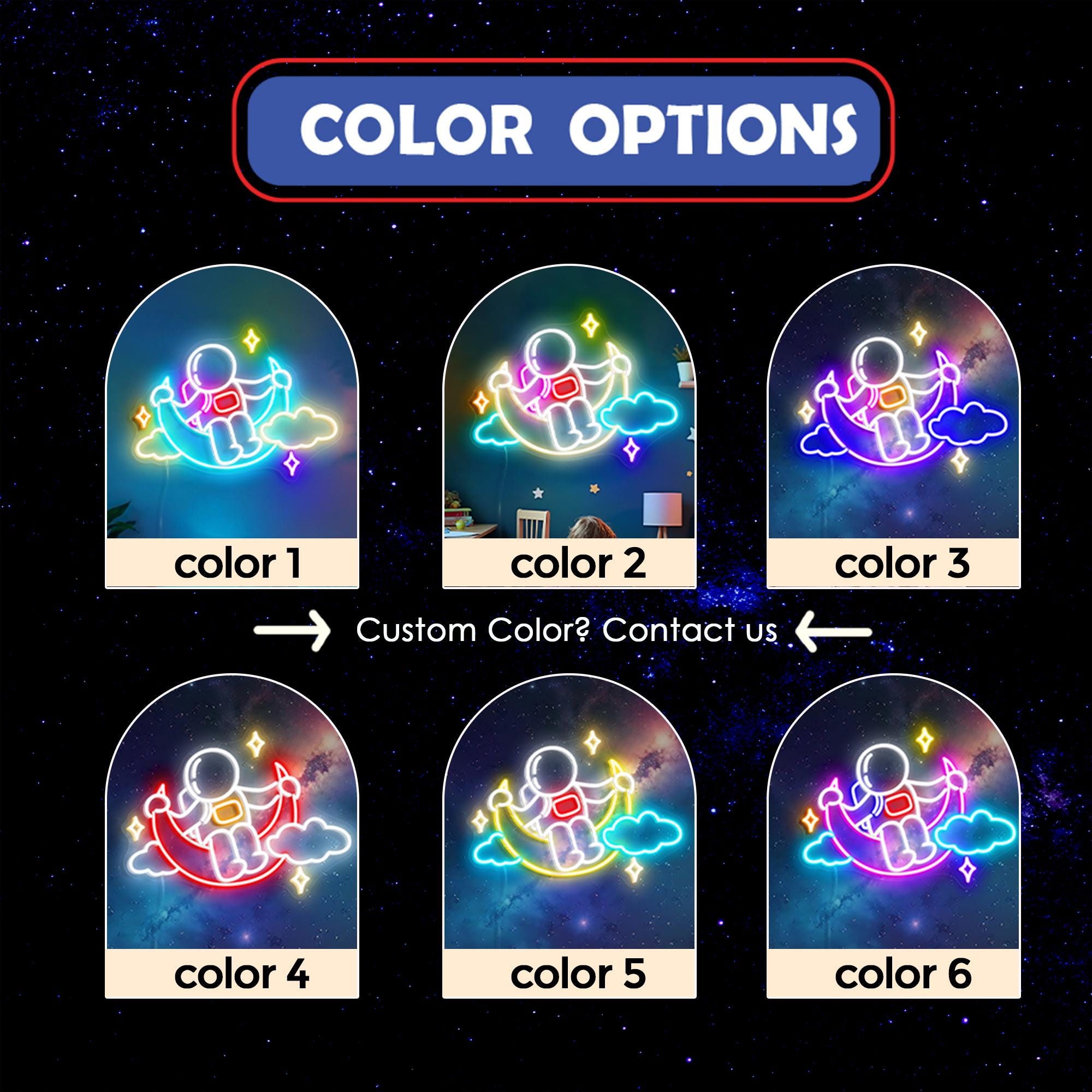 Astronaut Moon Cloud Neon Sign, Astronaut Neon Sign, Moon and Star Led Sign, Astronaut Wall Art Decor for Kids Room, Game Room Decor Sign