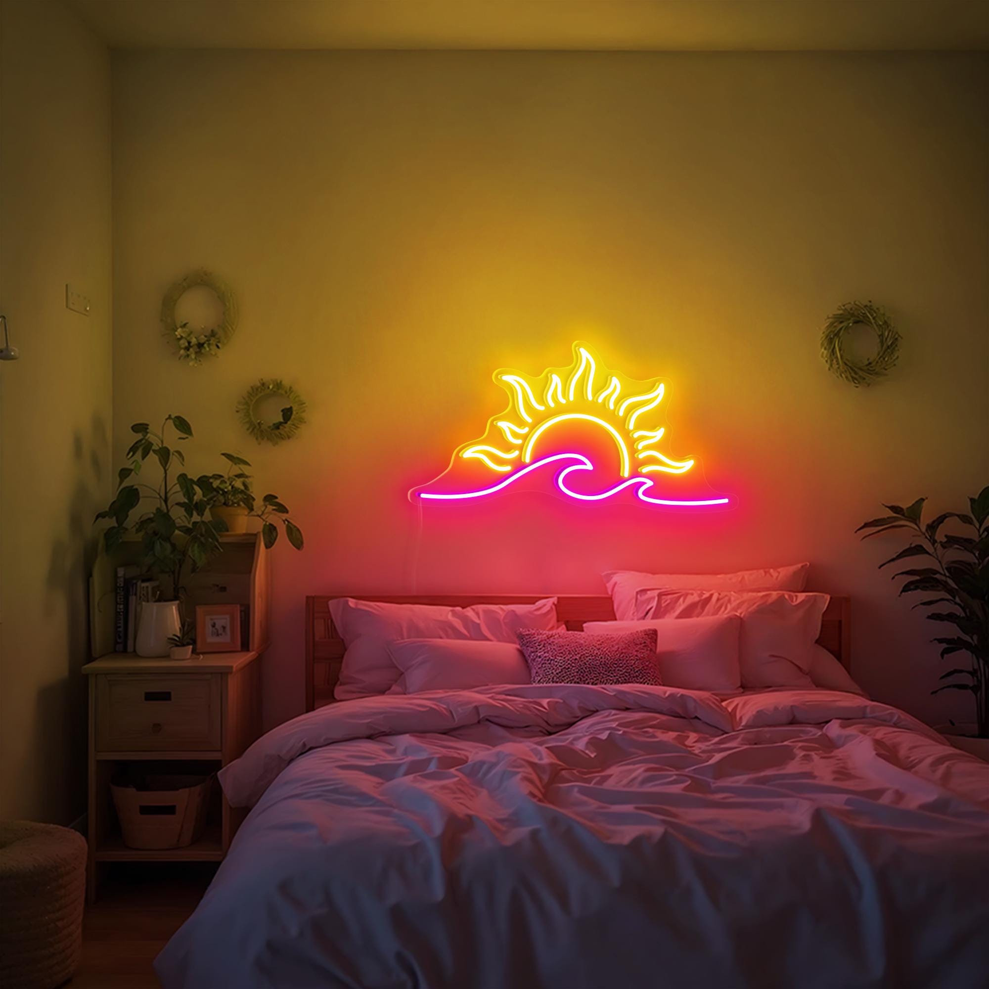 Ocean Sunset Neon Sign Ocean Sunrise Neon Sign Personalized Gifts Wall Decor Handmade Gift Housewarming Gift Valentine Decor Valentine Gift
