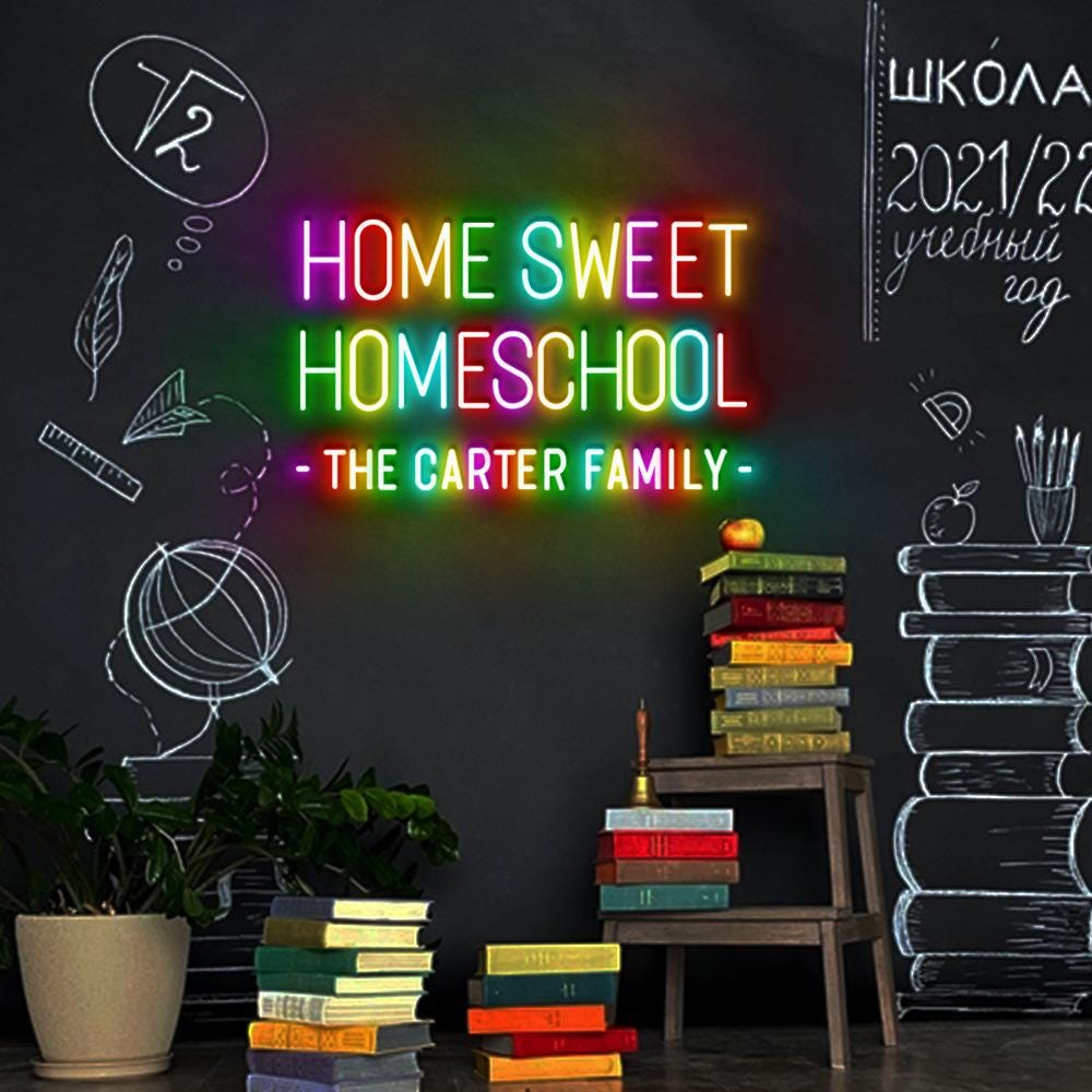 Home Sweet Homeschool Neon Sign, Positive Affirmation, Kids Wall Neon, Growth Mindset, Classroom Decor, Positive Classroom, Education Gifts