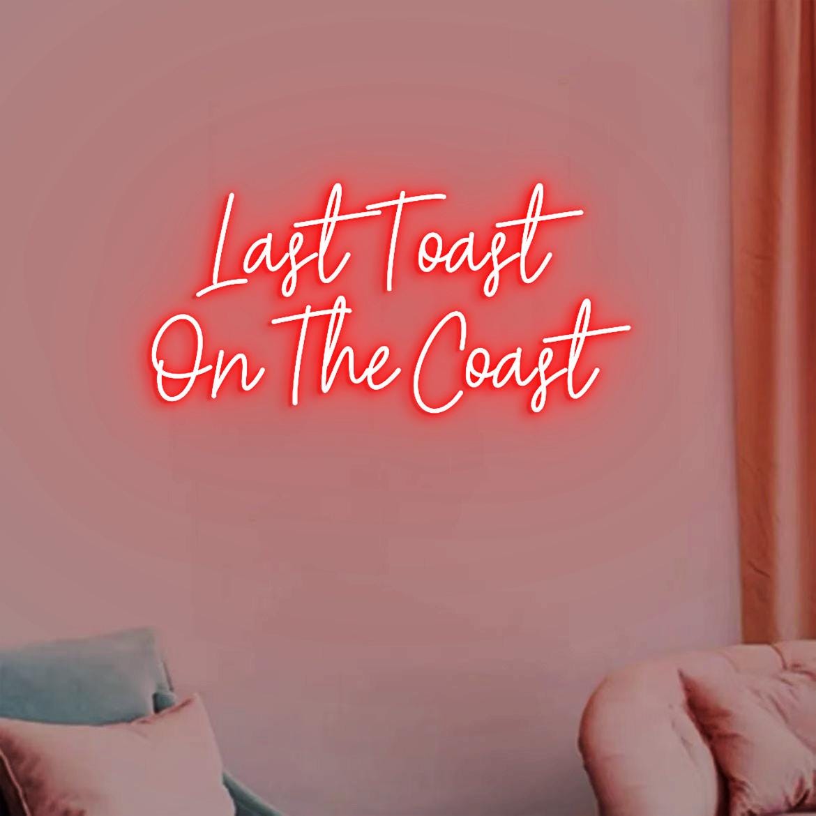 Last Toast On the Coast Sign Neon Light, Beach Bachelorette Party Backdrop Decor, Beach Bach Sign. Coastal Bachelorette Party Decor Neon
