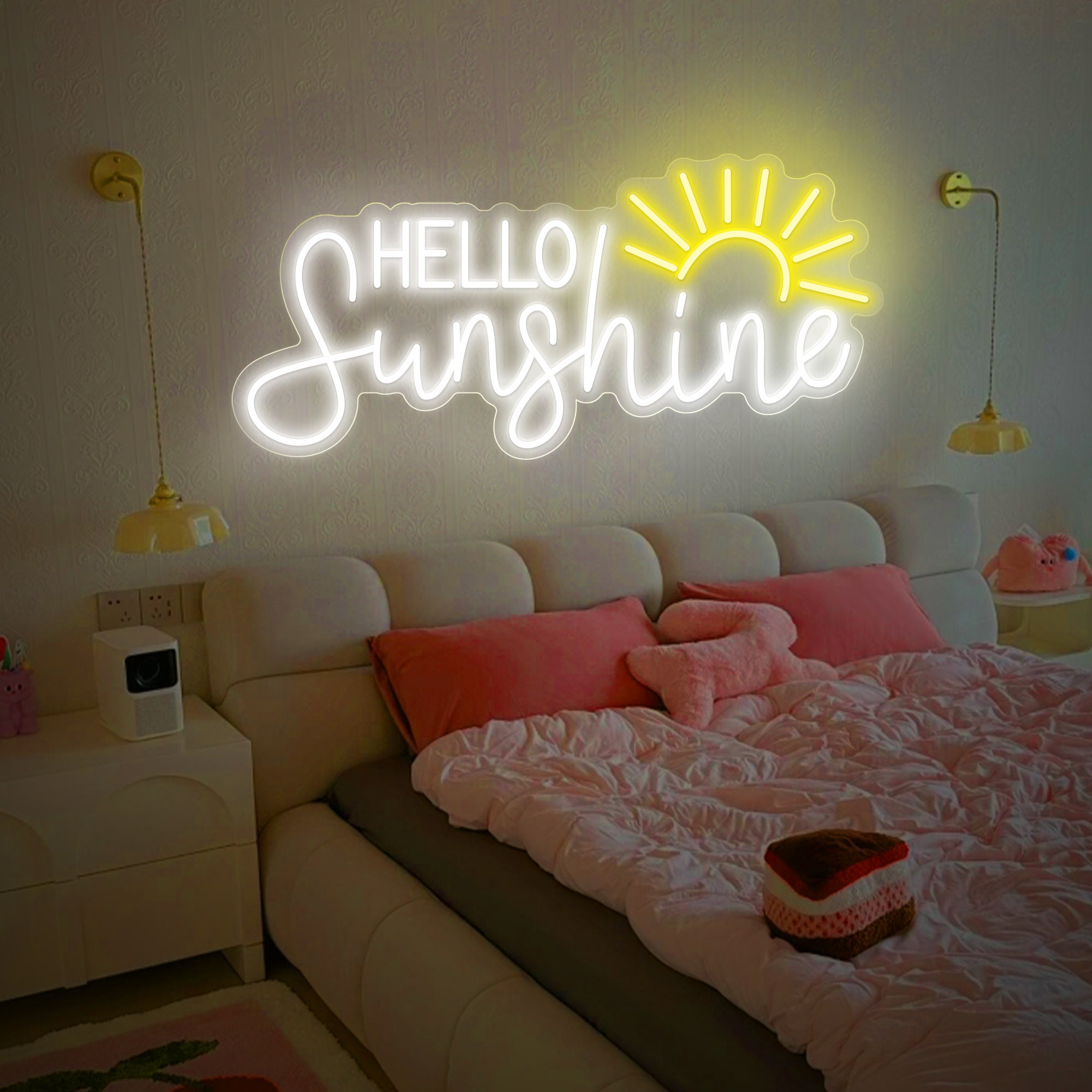 Hello Sunshine Neon Sign,Led Light Sign,Neon Sign Bedroom,Home Decor,Housewarming Gift,Welcome Sign,neon light art,Kids Room Wall Decor