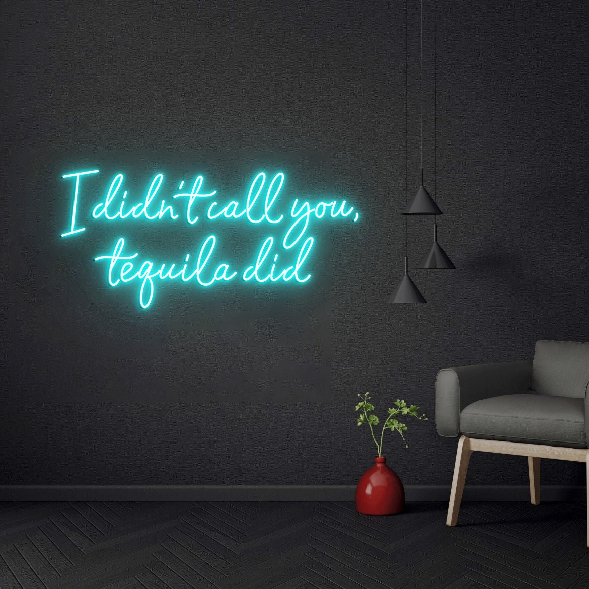 I Didn't Call You Tequila Did Neon Light Sign, Custom Tequila Bar Wall Decor Neon Sign, Bar Counter Decor, Tequila Sign