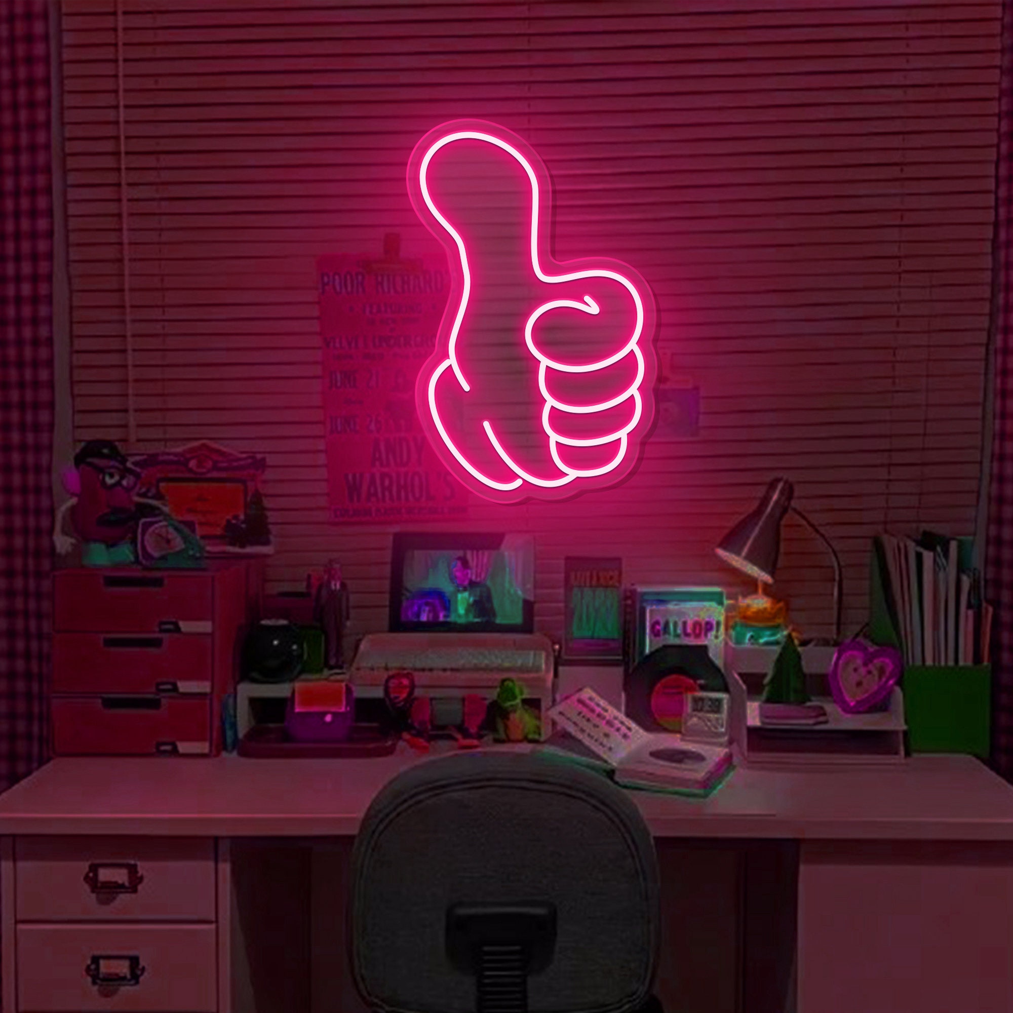 Custom Thumbs Up Neon Sign, Wall Decor, Room Decor, Gesture Neon Light Sign,Personalized Neon Light, Home Bedroom Sign, Aesthetic Room Decor