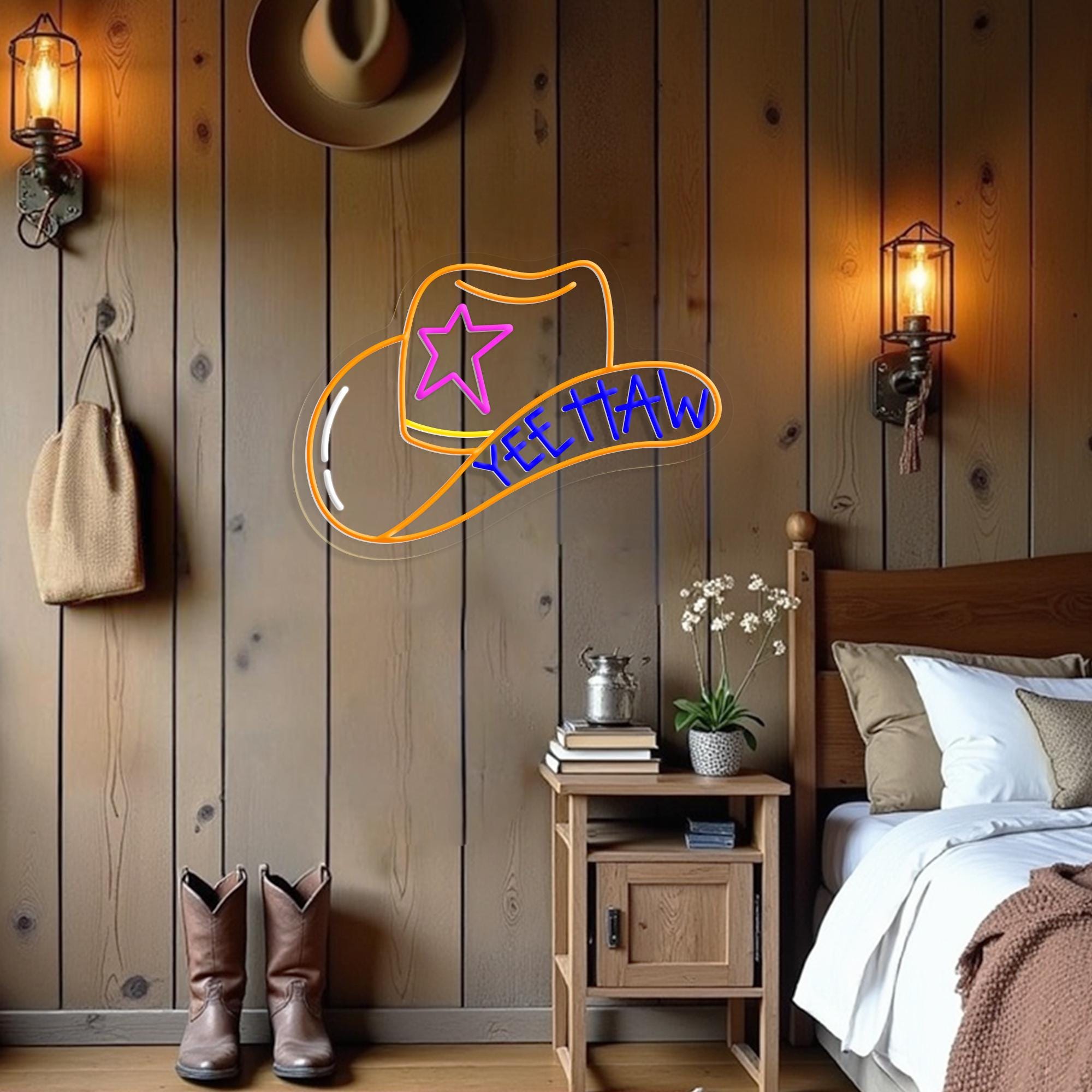 Cowboy Hat Yeehaw Neon Sign, Yeehaw Led Sign, Cowboy Room Decor, Western Led Sign, Howdy Neon Sign, Cowboy Hat Neon Sign, Howdy Party Decor