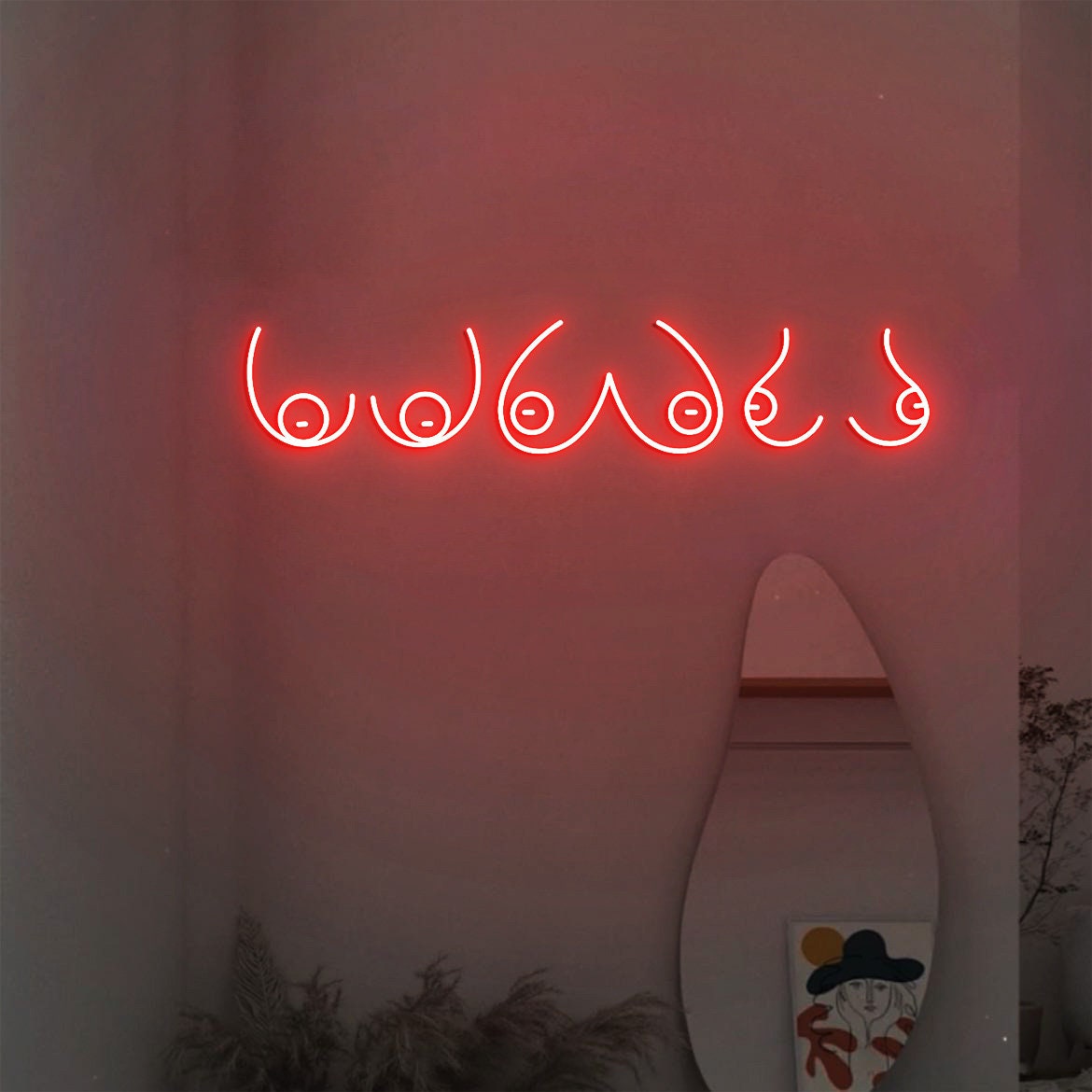 Breast Neon Sign, Breast Art, Body Positivity Wall Art, Feminist Wall Art, Woman Body Positive, Body Positive Art, Breast Cancer Awareness