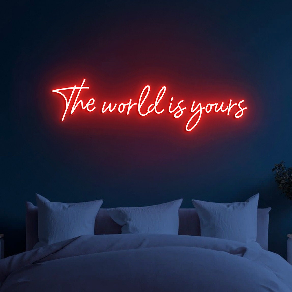 The world is yours Neon Sign, Neon Sign Bedroom, Neon Wall Art for Home Decor, Wall Hanging