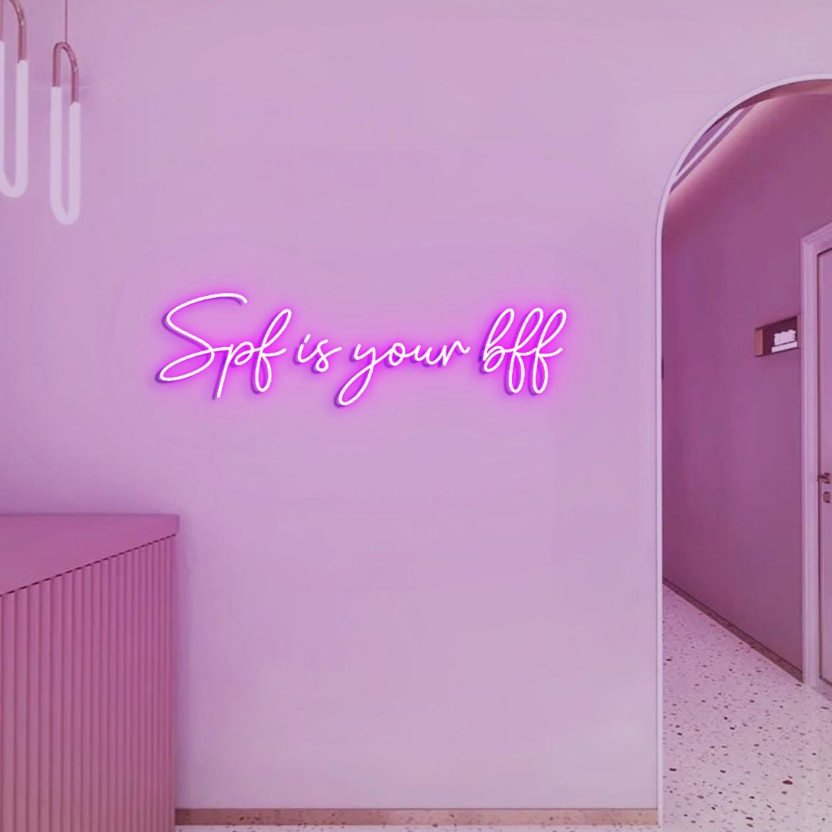 Spf is your bff Neon Sign, Sun Protection Skincare Clinic Wall Sign, Sunscreen & Skincare Sign, Spa Room Sign, Aestheticians