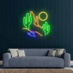 Western Desert Neon Light, Western Desert Decor, Western Home Decor, Wild West, Gift for Husband
