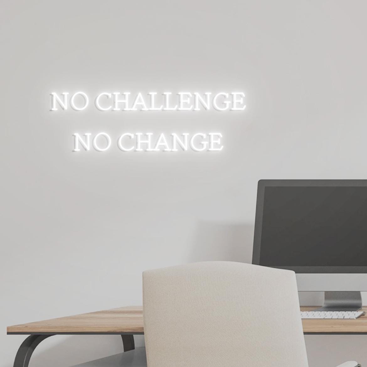 No Challenge No Chance Neon Sign, Gym Business Wall Neon Light, Fitness Center Wall Sign, Gym Owners Gifts, Decor for your Home Gym