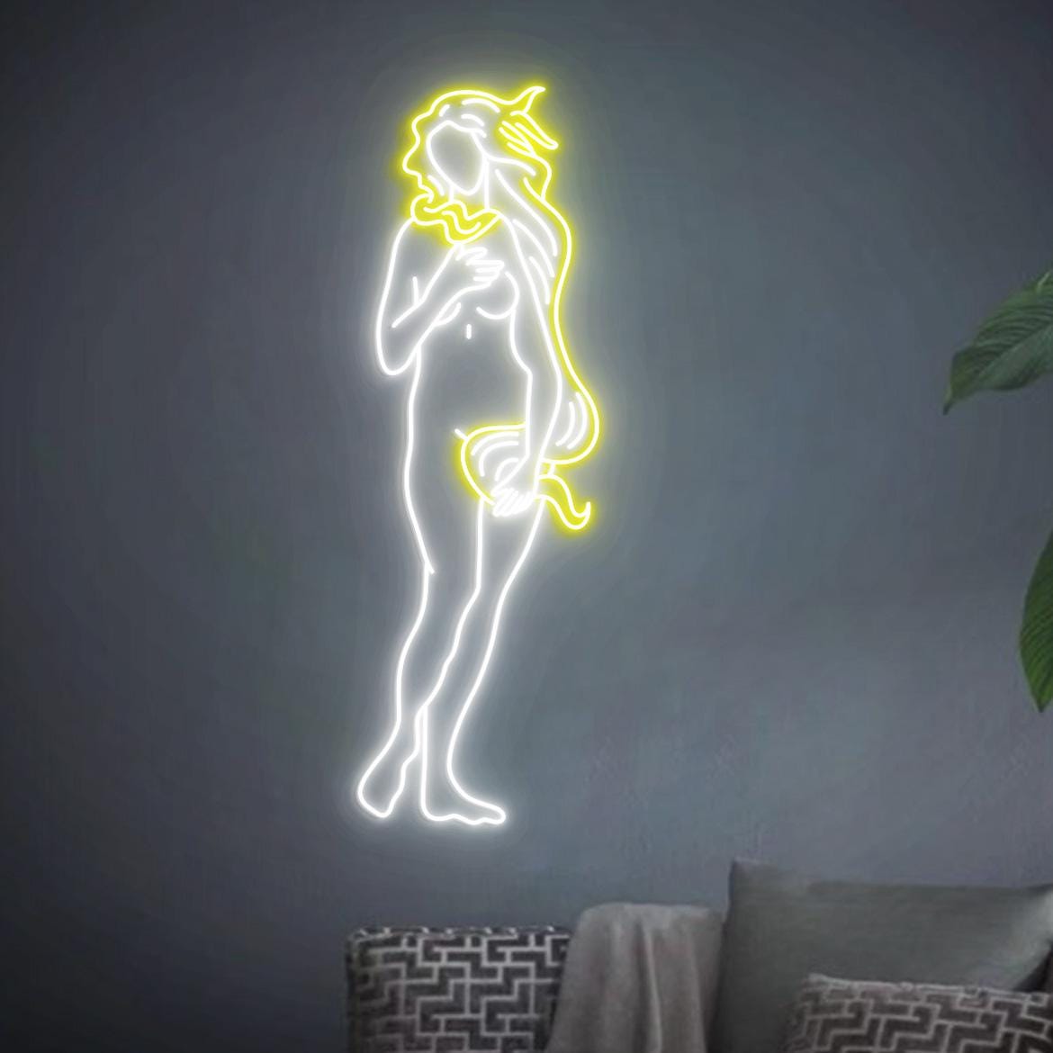 Venus Neon Sign, The Birth of Venus Art, Aphrodite Art Home Decor Neon Light, Greek Goddess Status Art, Greek Home Decor, Venus Goddess Art