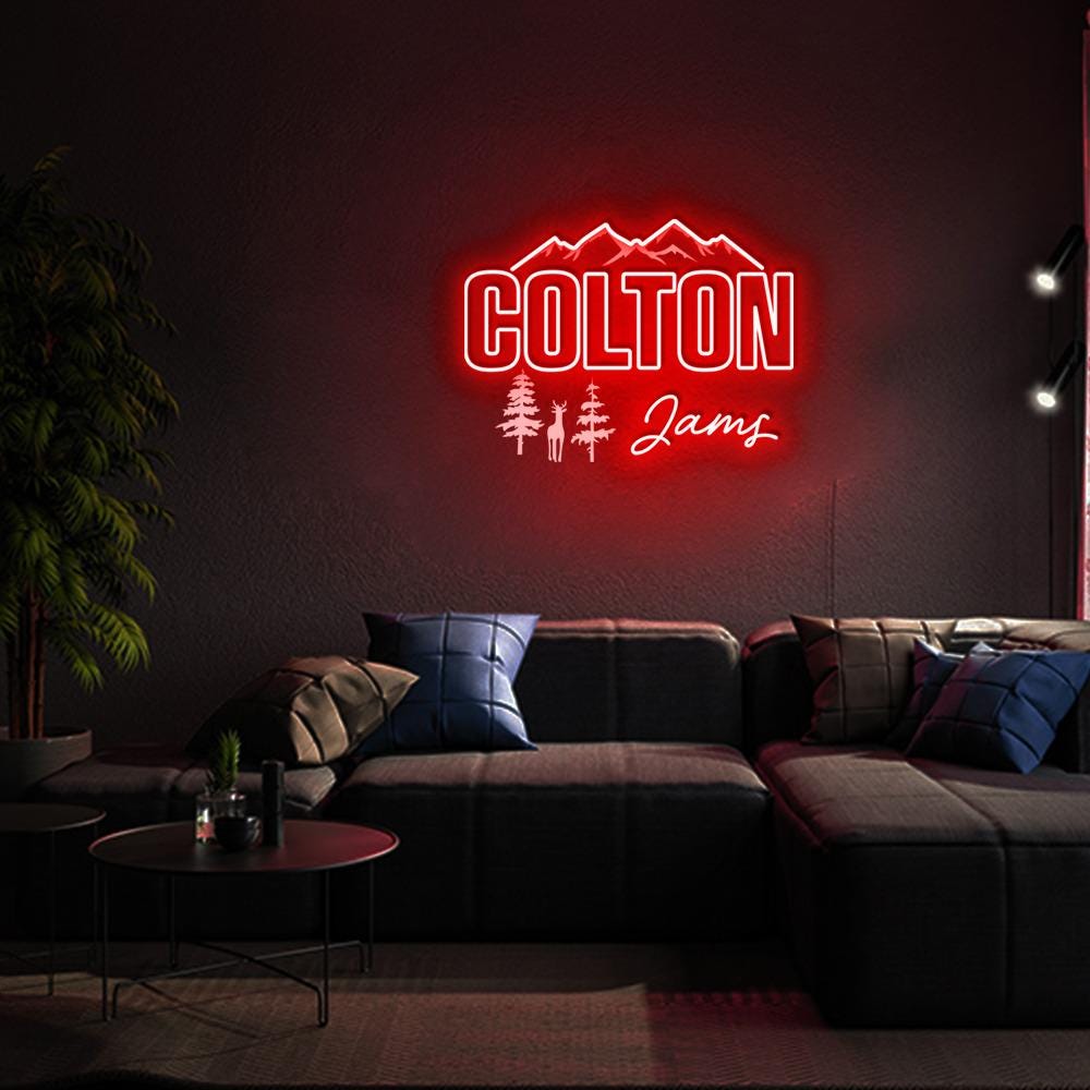 Custom Neon Theme Name Sign, Wildlife Nursery Decor, Custom Name Neon Sign, Name Neon Sign for Nursery, Neon Name Decor , Nursery Wall Art