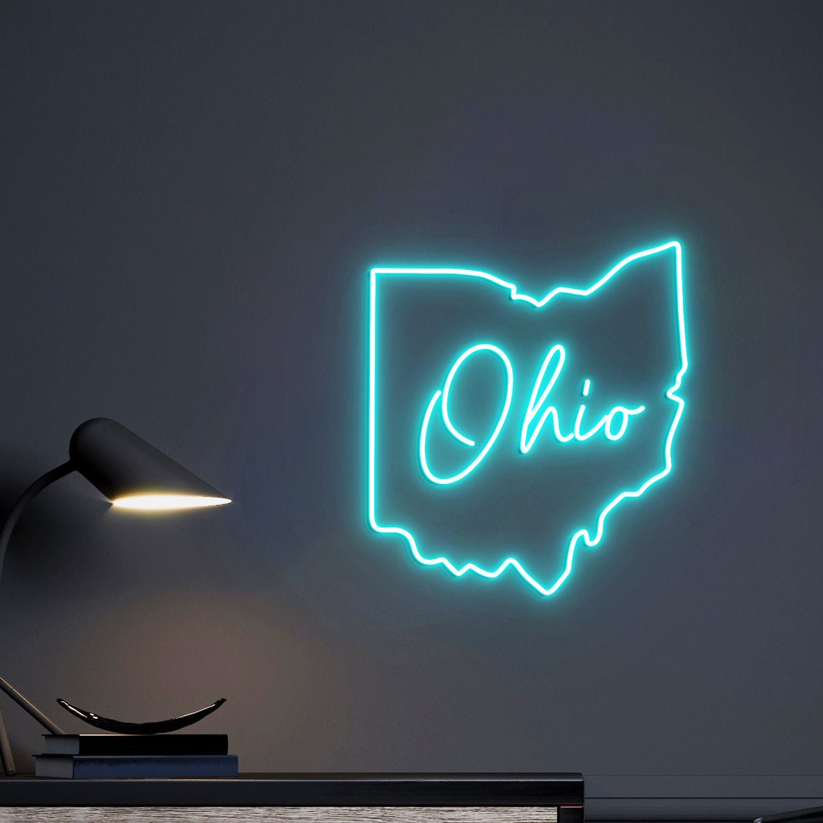 Ohio State Neon Light, Ohio Outline, Ohio Map Decor, Neon Light Sign Ohio State Sign, Ohio Gift