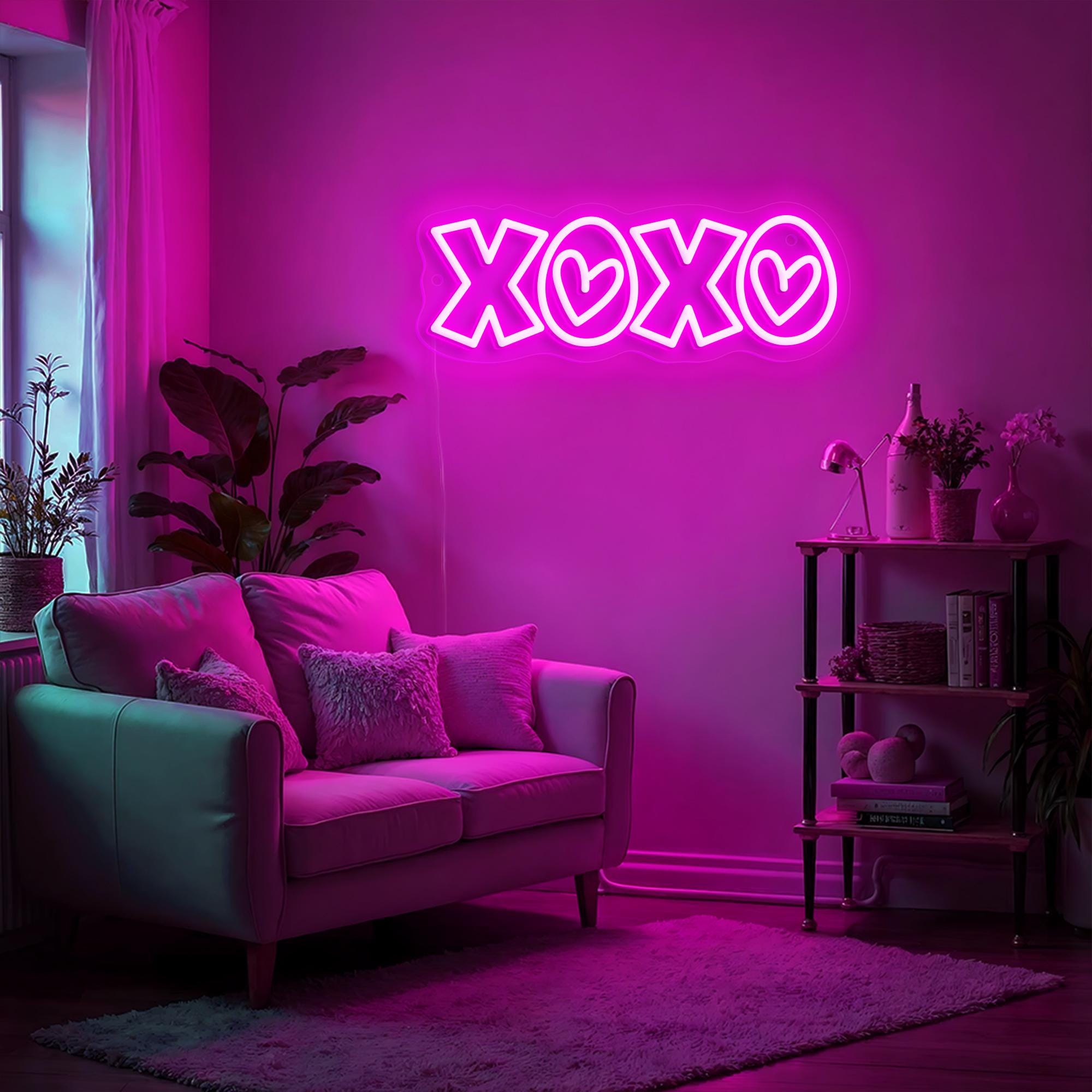 XOXO Neon Sign Valentine Gifts For Girlfriend Personalized Gift for Her Bedroom Decor Dorm Decor Custom Gift Birthday Gift Best friend Gift