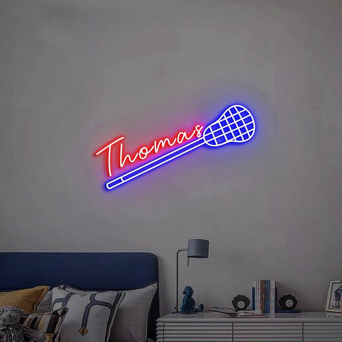 Lacrosse Neon Sign, Lacrosse Stick with Name Sign, Lacrosse Sports Sign, Lacrosse Sign Decor, Lacrosse Gift, Lacrosse Birthday Gift
