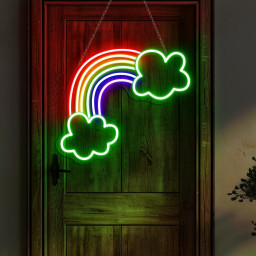 Rainbow and Cloud Neon Sign Shamrock St. Patrick’s Day Neon Light Irish Lucky Decor Colorful Wall Art Fun Gift for Kid Bar and Party Decor
