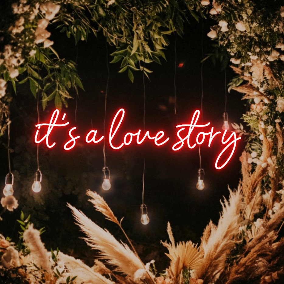 It's Love Story, Custom Neon Sign Wedding Sign, Engegament Sign, Love Story Sign, Wedding Weclome Sign
